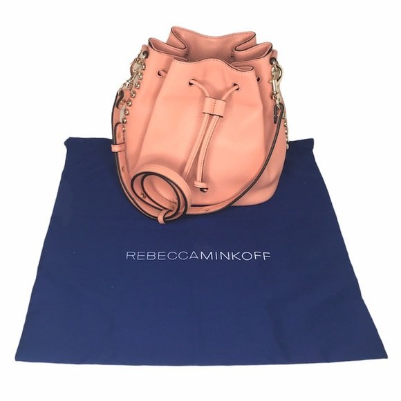 Rebecca Minkoff Leather Bucket Bag Apricot Peach Pink - Picture 6 of 11